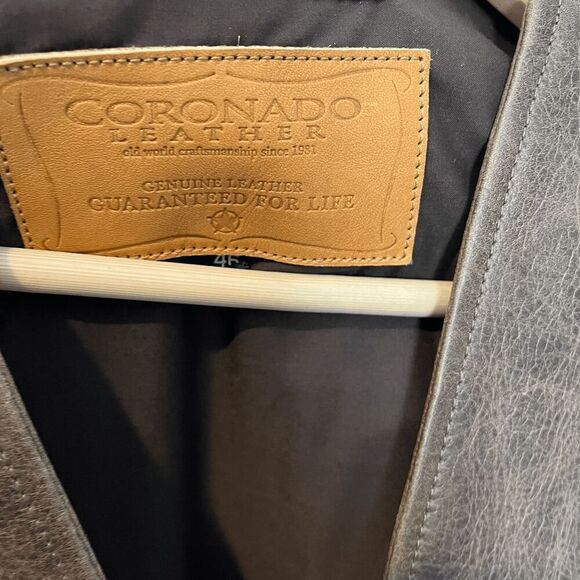 Coronado Laredo Concealed Carry Brown Leather Snap Button Vest Men's Size 46 - Picture 9 of 9